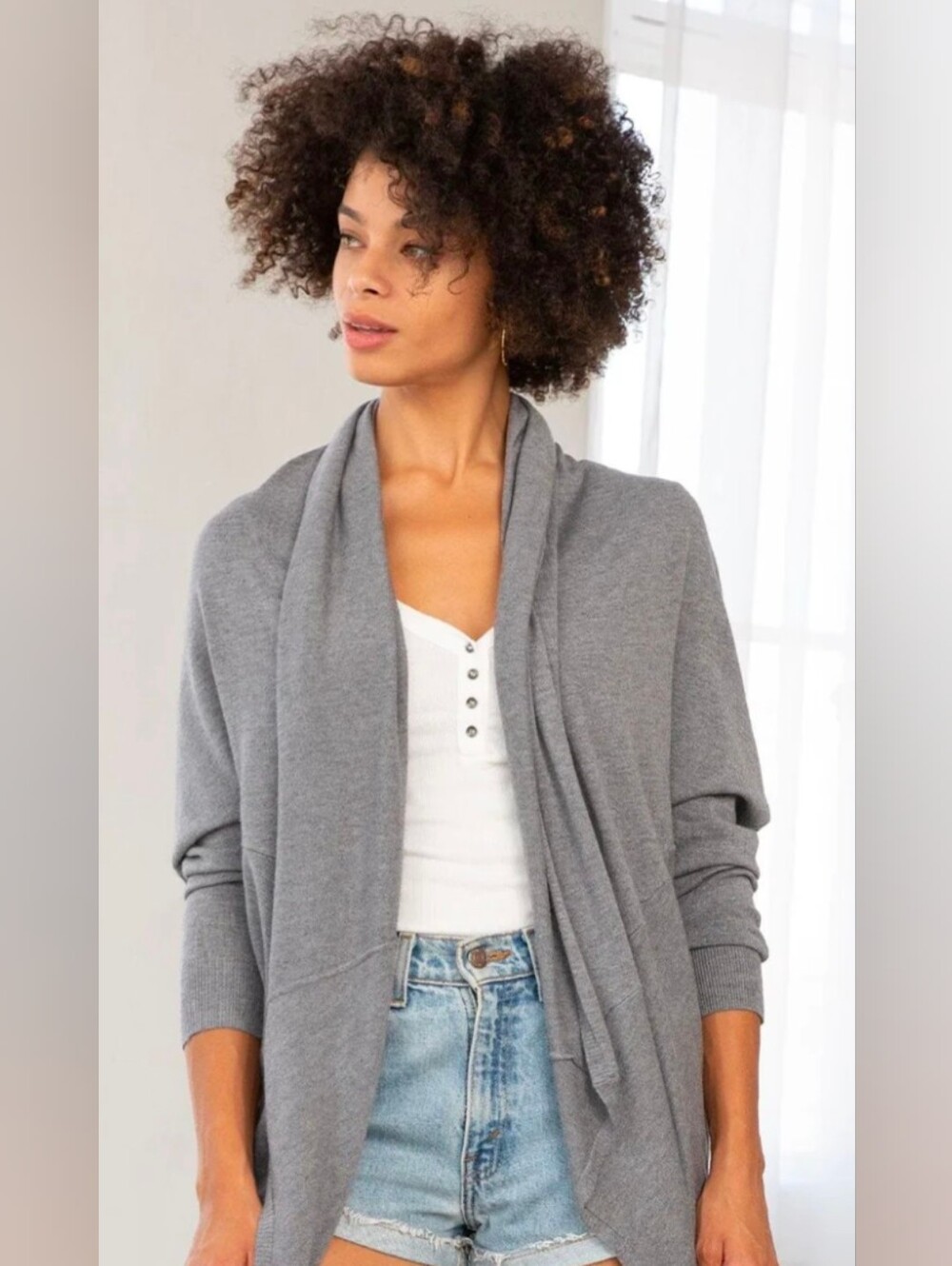 Express Cotton  Gray Cardigan XS